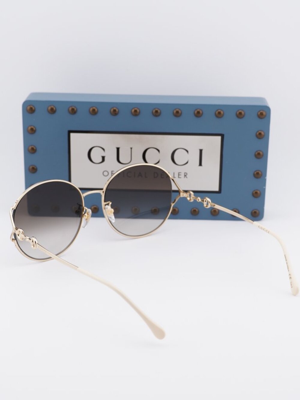 Gucci GG1017SK 003 Round Sunglasses - Gold / Brown - Picture 5 of 12